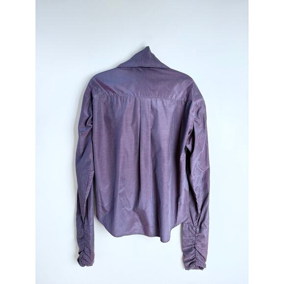 Iconic Romeo Gigli 1993 blouse with scarf collar and ruched sleeves IT40 - Picture 8 of 12